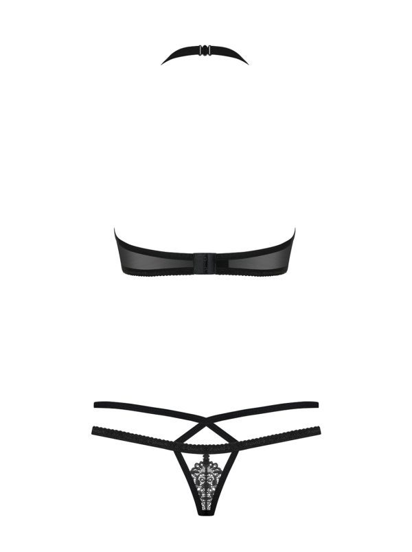 Completo Intimo In Pizzo Nero Con Stringhe 2 Pz 838 Set 1 • Milena Lingerie